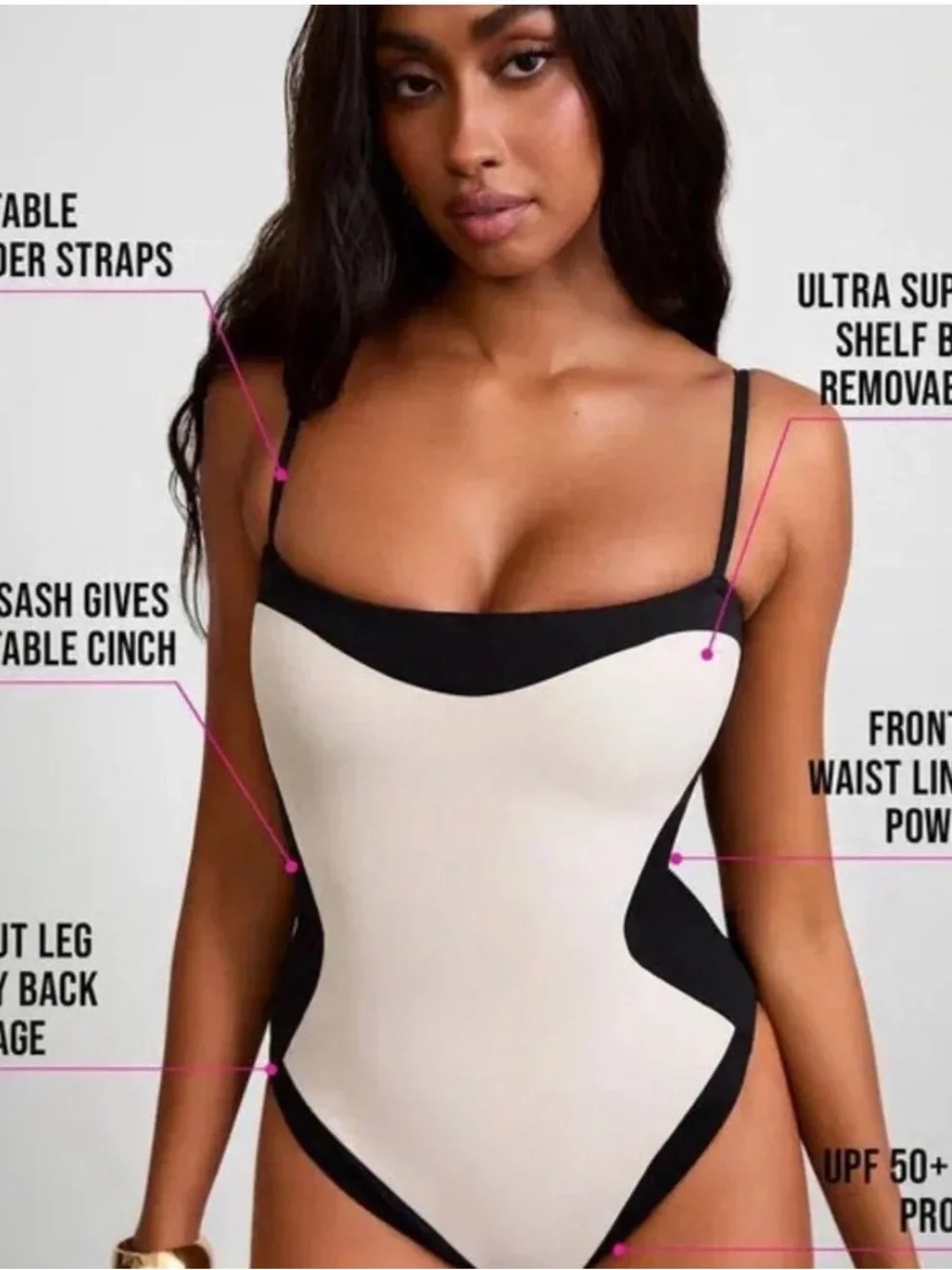 NWT TA3 Mega Sculpting Adjustable Waist Sash One Piece Swimsuit XL